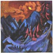 Ernst Ludwig Kirchner Winter moon landscape USA oil painting artist
